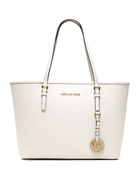 michael kors jet tote white|Michael Kors jet set saffiano.